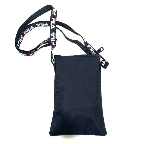 Fila Nylon Crossbody Zippered Pouch Black, White, Red 4.5"W x 7.5"H - Picture 5 of 8